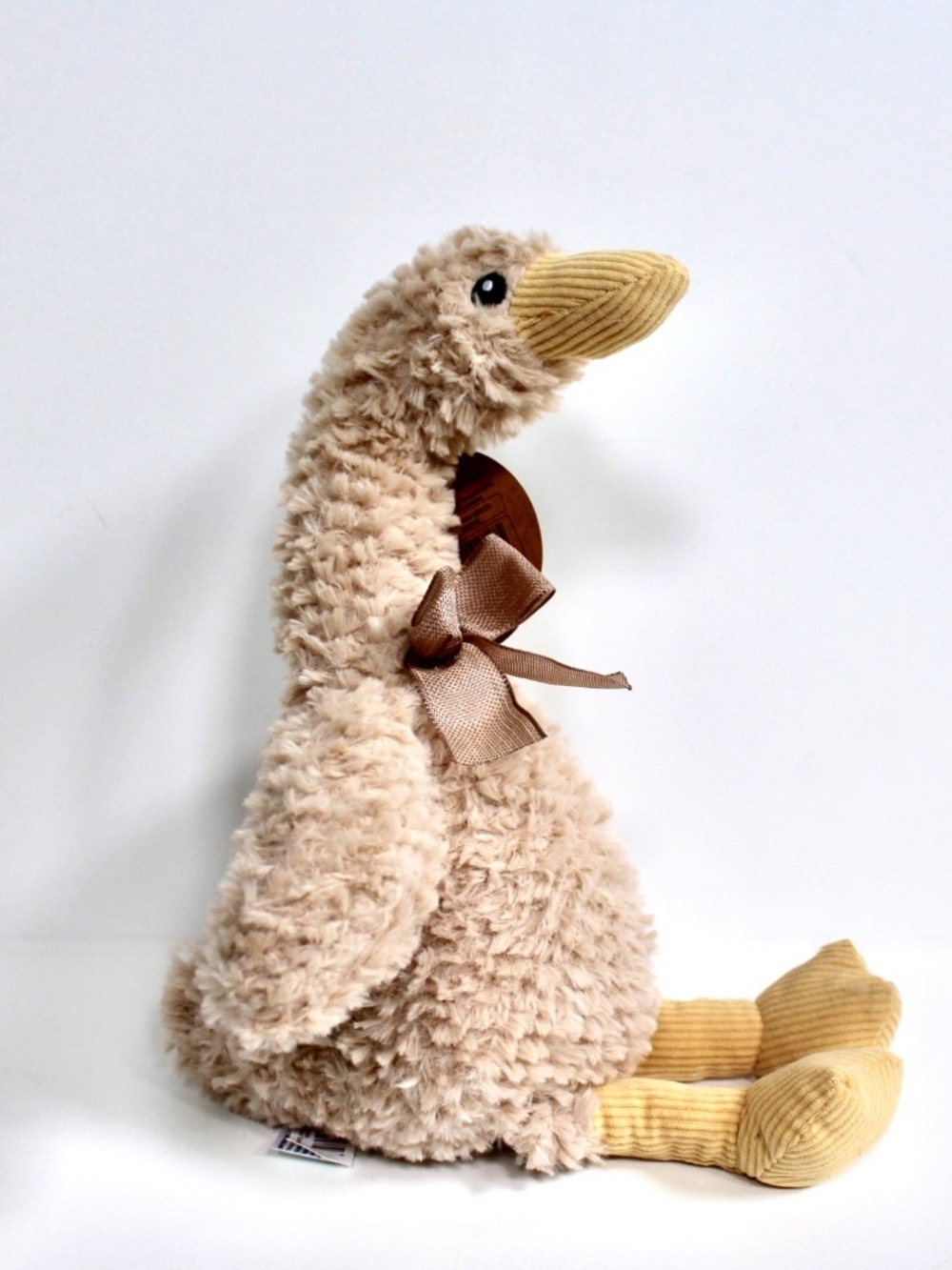 Linzy Toys Luxe Pals Brown Goose Plush Stuffed Animal with Brown Bow 12" NEW